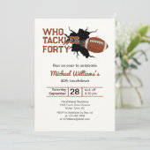 Who Tackles Forty Funny Football 40th Birthday 招待状 (スタンド正面)