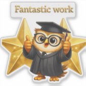 Who the owl two gold stars fantastic work custom v シール (正面)