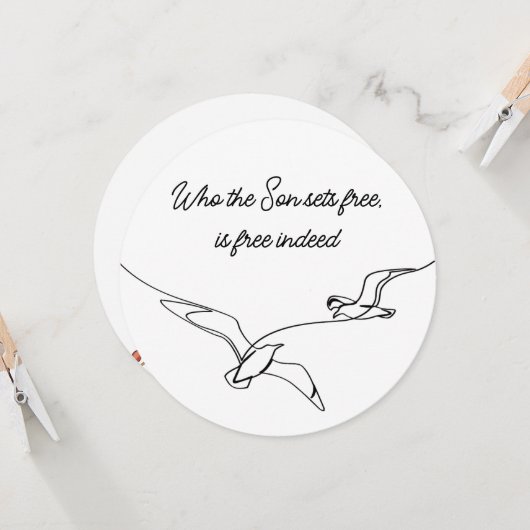 Who the Son sets Free Is Free Indeed Bible Verse カード (正面/裏面インサイチュ)