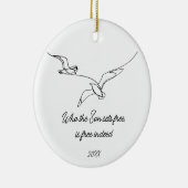 Who the Son sets Free Is Free Indeed Bible Verse セラミックオーナメント (右)