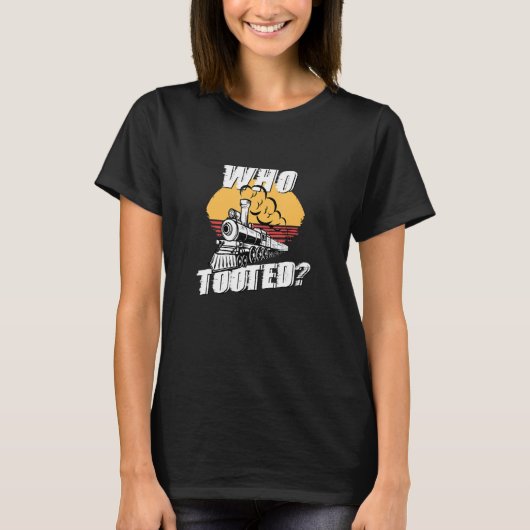 Who Tooted Funny Retro Train Cute Model Railroad V Tシャツ (正面)