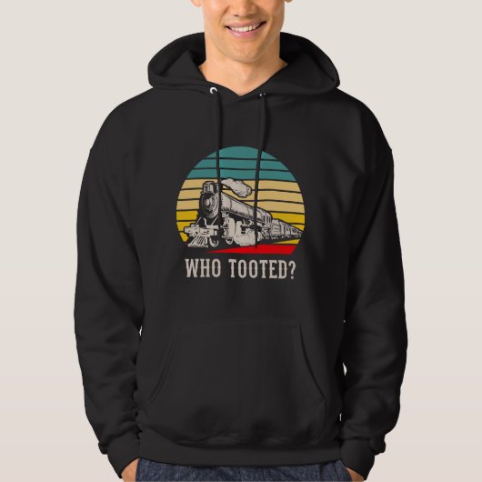 Who Tooted Funny Train Lovers Vintage パーカ (正面)
