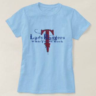 WHO TWEET ROCK青いT RED/BLUE RANGERS女性デザイン Tシャツ
