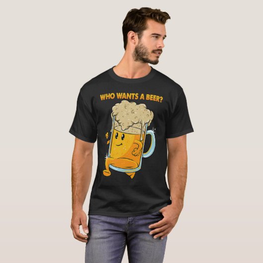 Who Wants a Beer Alcohol Drinking Brewers Beer  Dr Tシャツ (正面フル)