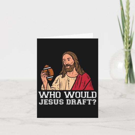 Who Would Jesus Draft Funny Fantasy Football Chris カード (正面)