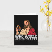 Who Would Jesus Draft Funny Fantasy Football Chris カード (黄色い花)