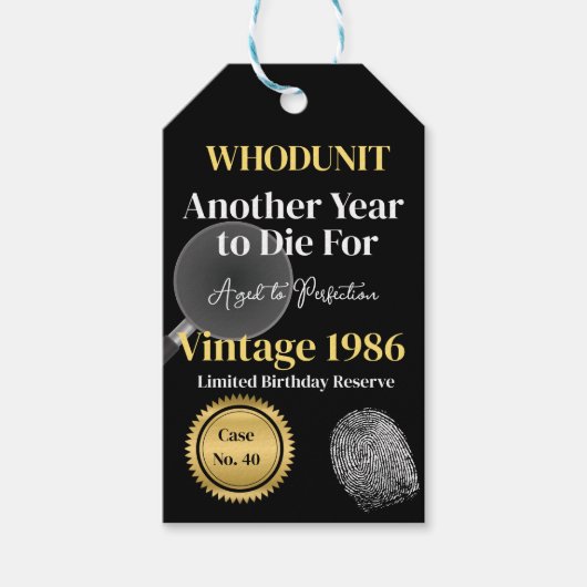 Whodunit 誕生日 ワイン ラベル | 死ぬほど生きるもう1年 (正面)