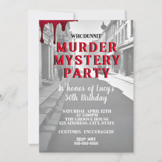 whodunit murder mystery 1940's style dinner party 招待状
