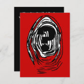 Whodunnitのミステリーパーティーの指紋の招待状 招待状 (正面/裏面)