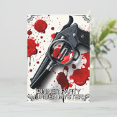 Whodunnit murder mystery theme dinner party 招待状 (スタンド正面)