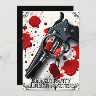 Whodunnit murder mystery theme dinner party 招待状