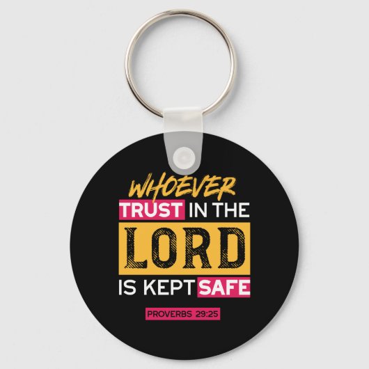 Whoever Trusts in the Lord Is Kept Safe Quote キーホルダー (裏面)