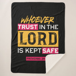 Whoever Trusts in the Lord Is Kept Safe Quote シェルパブランケット