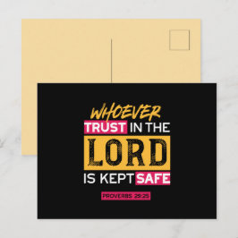 Whoever Trusts in the Lord Is Kept Safe Quote シーズンポストカード