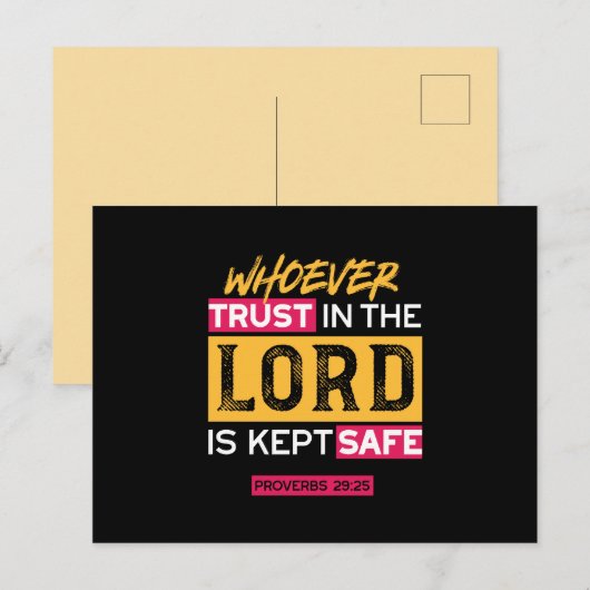 Whoever Trusts in the Lord Is Kept Safe Quote シーズンポストカード (正面/裏面)