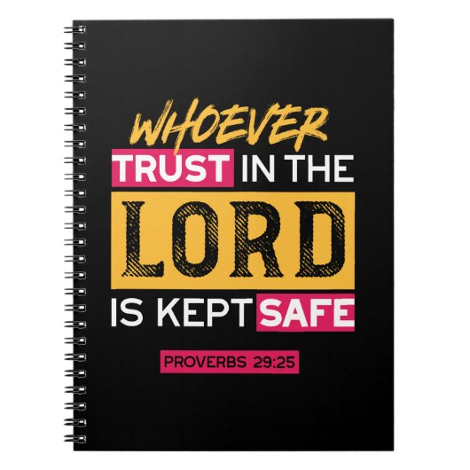 Whoever Trusts in the Lord Is Kept Safe Quote ノートブック (正面)