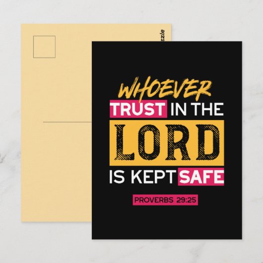 Whoever Trusts in the Lord Is Kept Safe Quote ポストカード (正面/裏面)