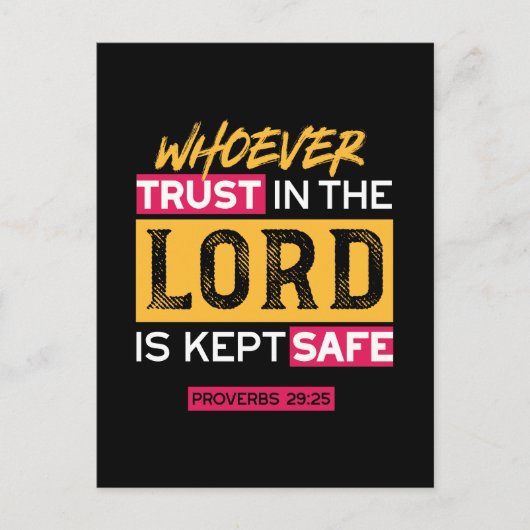 Whoever Trusts in the Lord Is Kept Safe Quote ポストカード (正面)
