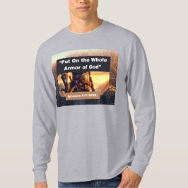 Whole Armor of God -長袖Lt Gray Tシャツ