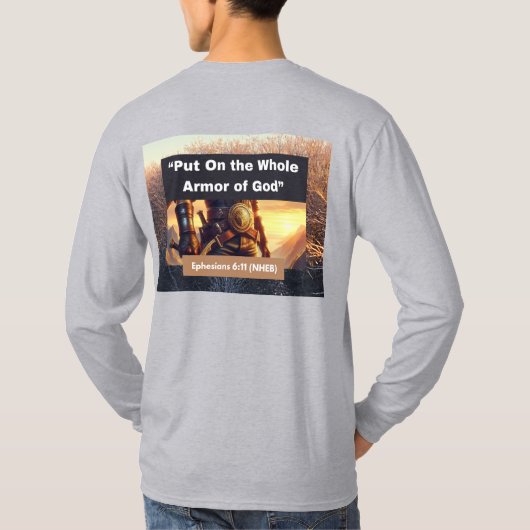 Whole Armor of God -長袖Lt Gray Tシャツ (裏面)