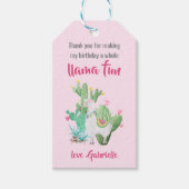 Whole Llamaおもしろい – ラマパーティーピンクありがとうラベル ギフトタグ (正面)