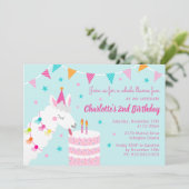 Whole Llama Fun Cake 2歳の誕生日アクア 招待状 (スタンド正面)