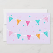 Whole Llama Fun Cake 3歳の誕生日 パープル 招待状 (裏面)