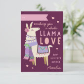 Whole Llama Love Classroom Valentine's Day Card 招待状 (スタンド正面)