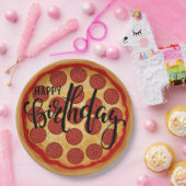 Whole Pizza Happy Birthday Party Design ペーパープレート (パーティー)