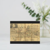 Whole World Map by Herman Moll (1719) ポストカード (スタンド正面)