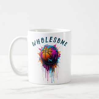 Wholesome Basketball Rainbow Paint Drip Sport Grap コーヒーマグカップ