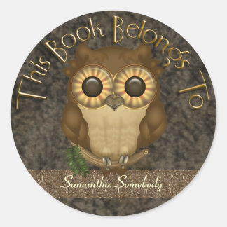 Wholio The Cutest Owl蔵書票 ラウンドシール