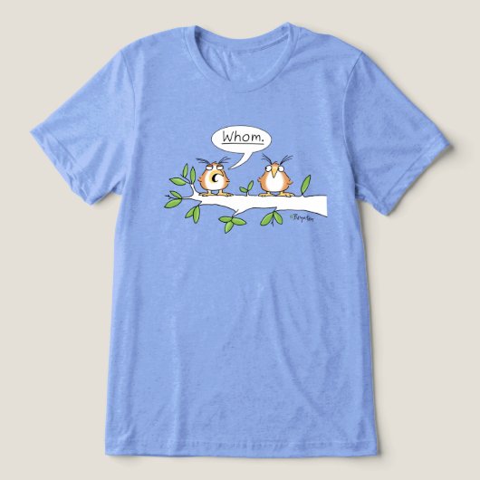WHOM OWL T-shirt by Sandra Boynton トライブレンドＴシャツ (デザイン正面)