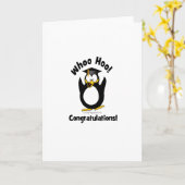 whoo hooのお祝いの卒業のペンギン カード (黄色い花)