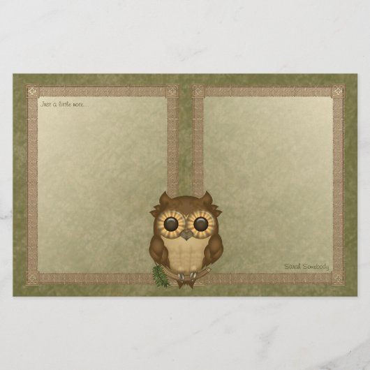Whoolio最もかわいいフクロウのNotepaper 便箋 (正面)