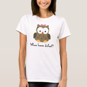 Whoooは学校を愛しますか。 かわいいベビーのフクロウの先生のワイシャツ tシャツ