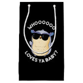 WhoooラブヤベビーおもしろいフクロウプンダークBG スモールペーパーバッグ (正面)