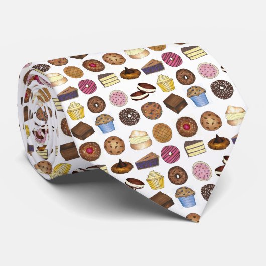 Whoopie円ドーナツケーキカップケーキブラウニー焼いたグッズ ネクタイ (ロール)