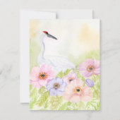  Whooping Crane with Pastel Anemones  ノートカード (正面)
