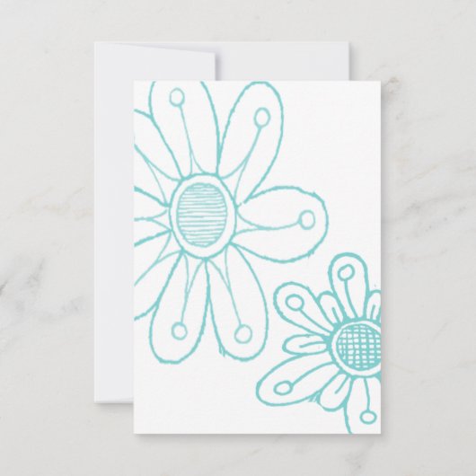 Whoopsieデイジーシンプルアクアブルーザデイト 招待状 (裏面)