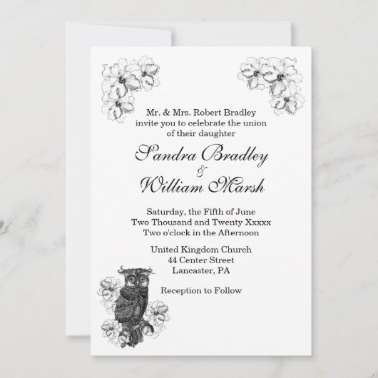 Whoo's Getting Married 素晴らし結婚式招待状 招待状 (正面)