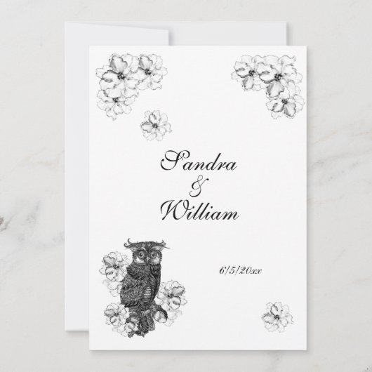 Whoo's Getting Married 素晴らし結婚式招待状 招待状 (裏面)