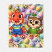 Who's Easter egg extravaganza whimsical? Happy Eas フリースブランケット (正面)