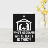 Who's God White Baby Is This Nativity Scene Christ カード (黄色い花)