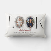 Who's Graduated Black Elegant Photo Collage Throw  ランバークッション (正面)