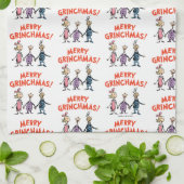 Whos Holding Hands Merry Grinchmas キッチンタオル (折り畳み)