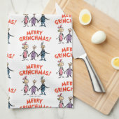 Whos Holding Hands Merry Grinchmas キッチンタオル (四つ折り)