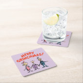 Whos Holding Hands Merry Grinchmas スクエアペーパーコースター (インサイチュ)