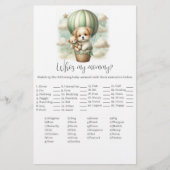 Who's My Mommy Puppy Baby Shower Game Card 便箋 (正面)