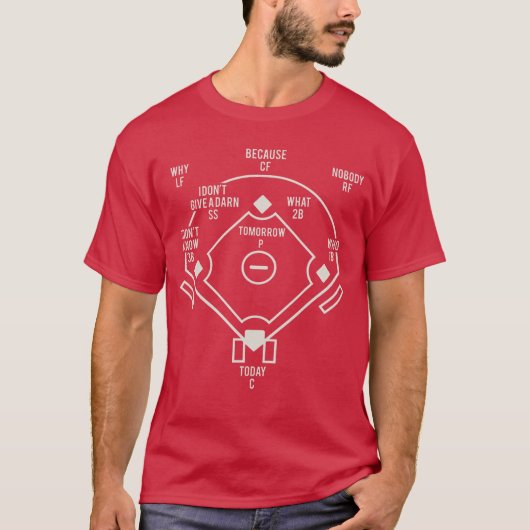 Whos On First Classic Baseball Abbott Funny Baseba Tシャツ (正面)